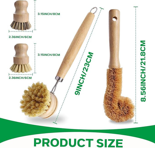 Bamboo Dish Brush Set - Image 2