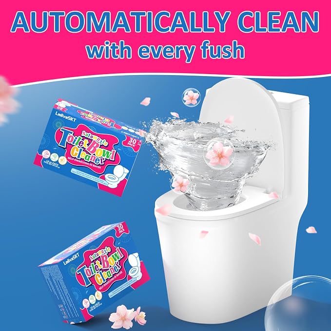 Automatic Toilet Bowl Cleaner Tablets, Prevents Stains & Odor, Safe - Image 2
