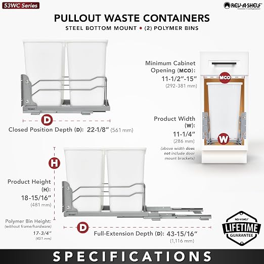 Rev-A-Shelf Double Pullout Trash Can - Image 8
