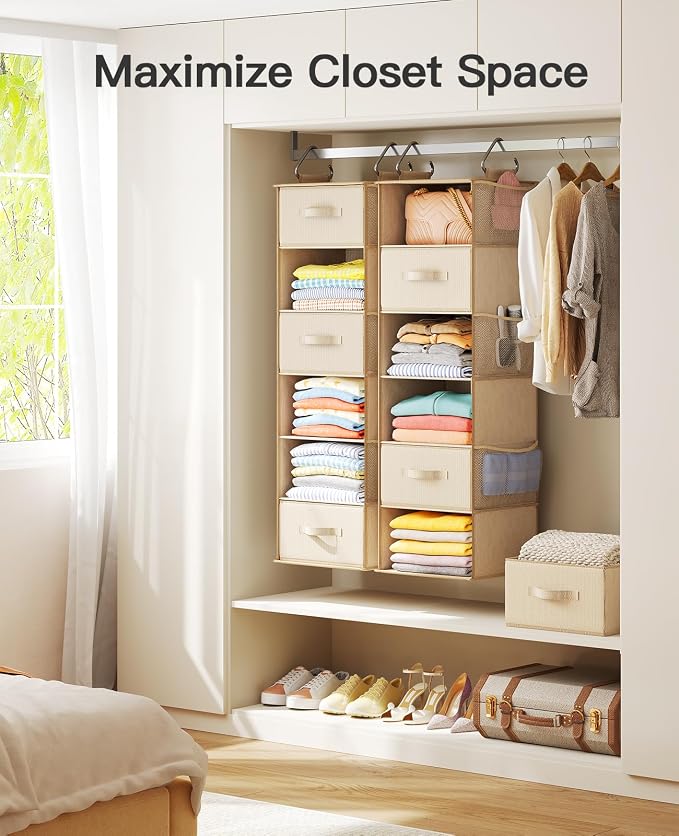 Pipishell Hanging Closet Organizer 6-Shelf, Hanging Shelves - Image 7
