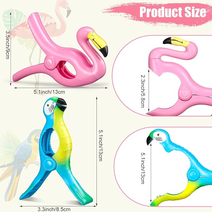 4 Pieces Beach Towel Clip Jumbo Size Chair Clips Towel Holder Clothes Pegs - Image 2