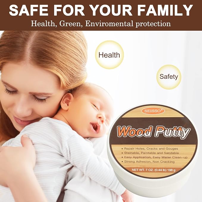SEISSO Wood Putty, Water-Based Woods Filler, Woods Filler Paintable, Wooden - Image 7