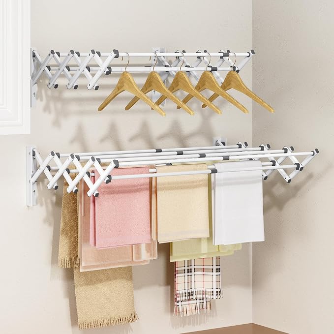 APEXCHASER Wall Mounted Clothes Drying Rack, Laundry Drying Rack Retractable by APEXCHASER