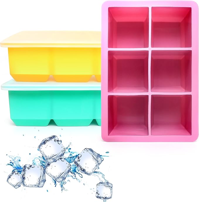 Silicone Ice Cube Trays 3 Pack by Excnorm