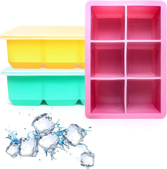 Silicone Ice Cube Trays 3 Pack by Excnorm