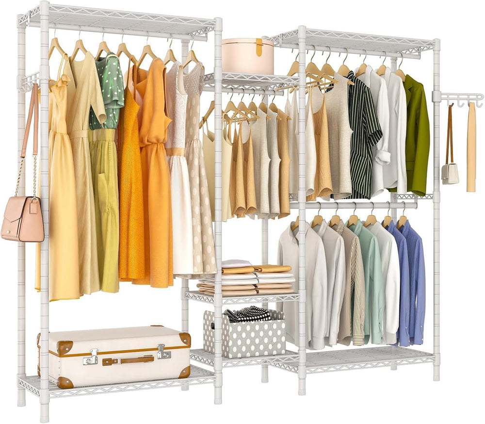 Heavy Duty Large Garment Rack, Portable Wardrobe Clothes Rack