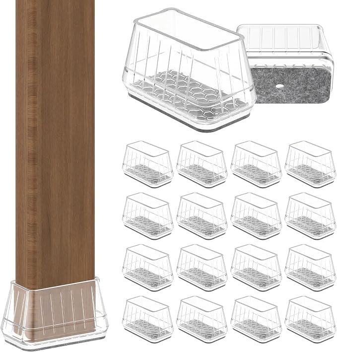 24PCS Rectangular Chair Leg Floor Protectors by Violibar