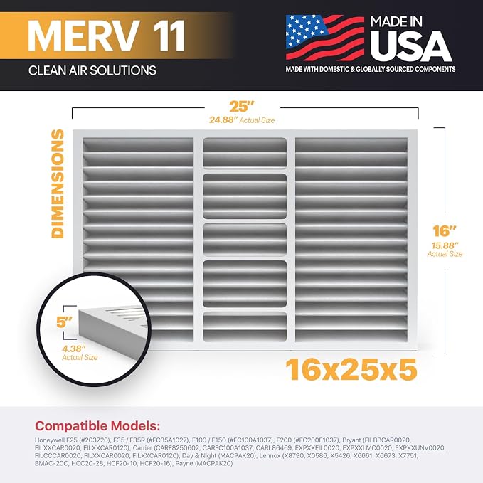 BNX TruFilter 16x25x5 MERV 11 Air Filter - Image 2