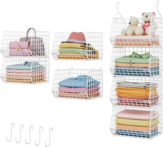 X-cosrack 4 Tier Closet Hanging Organizer, Foldable Closet Shelving by X-cosrack