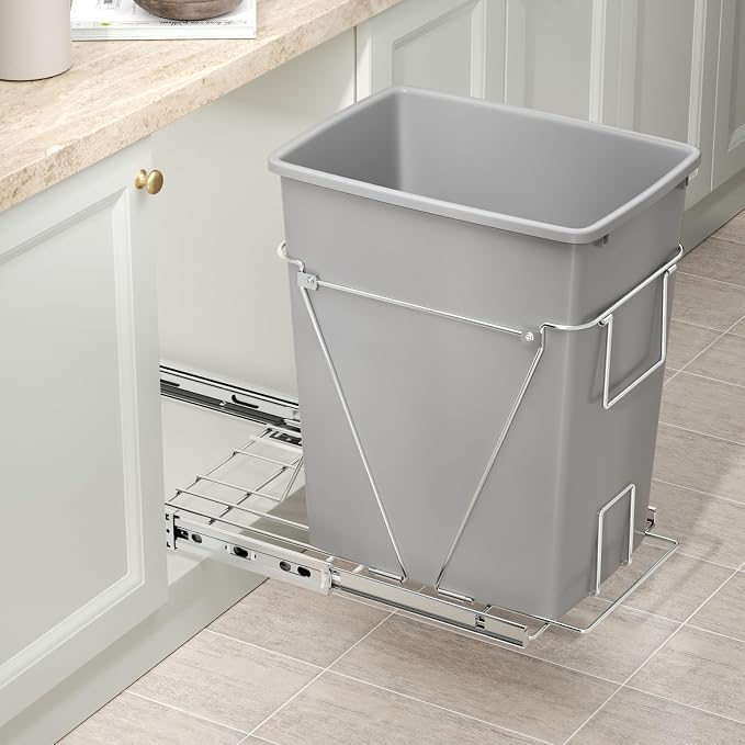 35 Quart Plastic Trash Can, Under Canbinet Waste Bin, 9-Gallons Slim Trash Can - Image 2