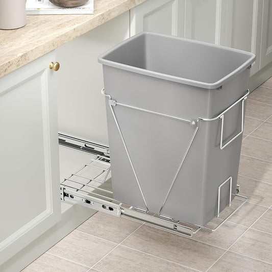 35 Quart Plastic Trash Can, Under Canbinet Waste Bin, 9-Gallons Slim Trash Can - Image 2