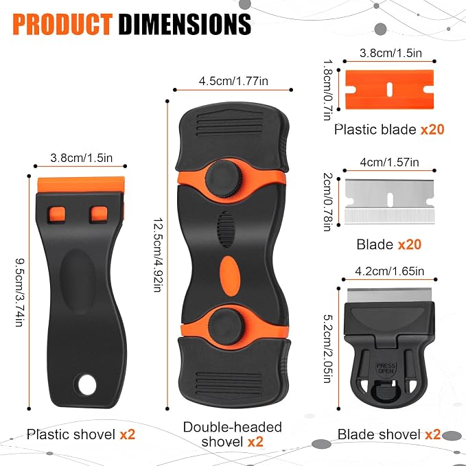 6 Pack Razor Blade Scraper Tool, Razor Scraper, Paint Scraper - Image 2