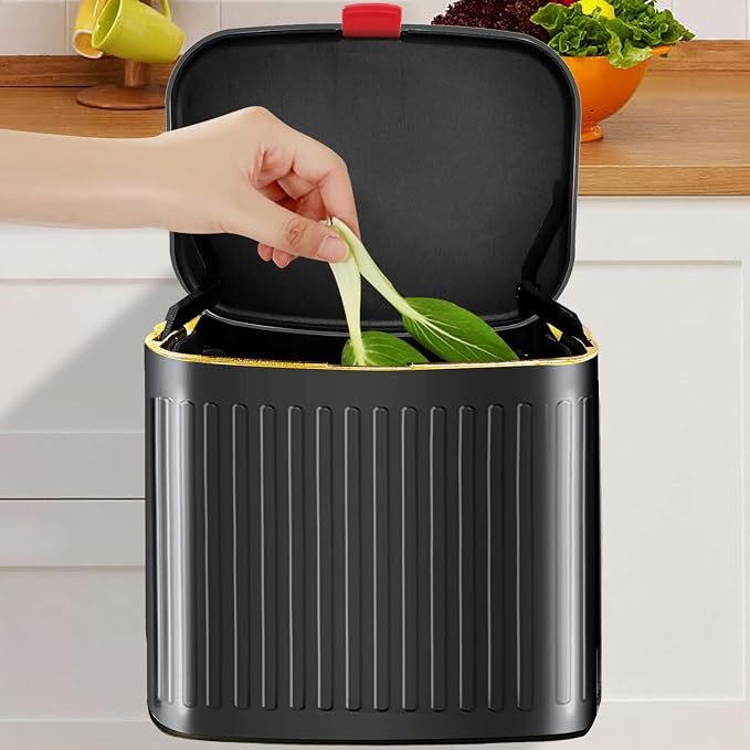 GloDeals Kitchen Trash Can for Counter Top or Under Sink, 1.05 Gallon Stainless by GloDeals