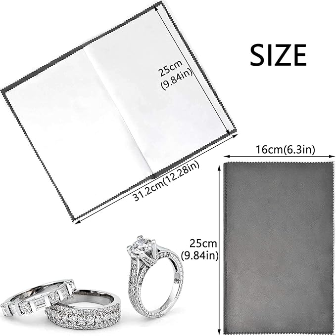 SEVENWELL 4pcs Jewelry Polishing Cleaning Cloth Large 10'' x 12'' - Image 3