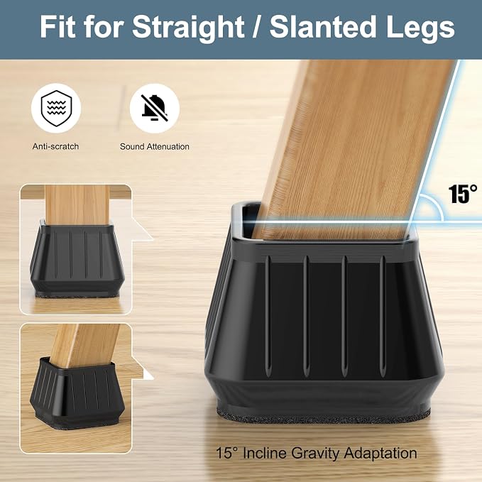 24PCS Square Chair Leg Floor Protectors - Image 4
