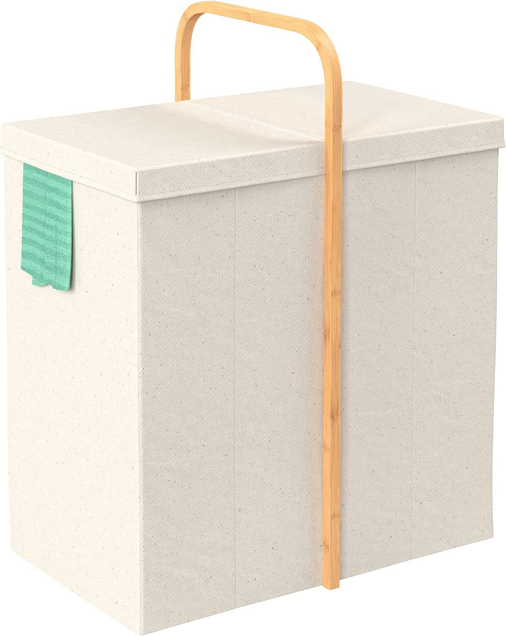 ClosetMaid Laundry Hamper Basket, Foldable with Lid, Two Compartments, Bamboo...