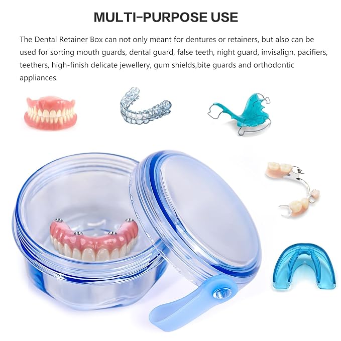 Leak Proof Portable Denture Bath Case Denture Cleaning Cup, False Teeth Holder - Image 2