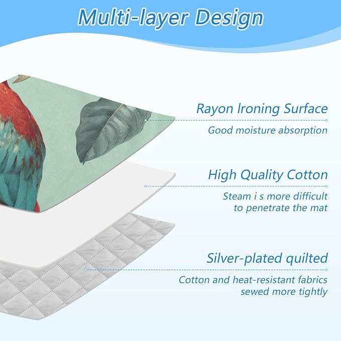Tropical Parrots on The Branc Ironing Mat Thickened Ironing Blanket Travel - Image 4