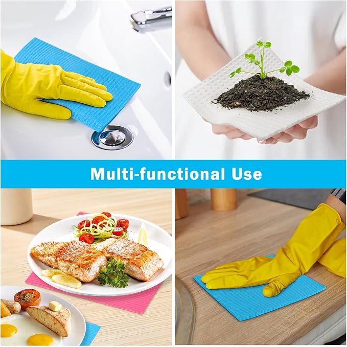 HOMEXCEL Swedish Dishcloths for Kitchen, 20 Pack Reusable Sponge Dish Cloth for - Image 6