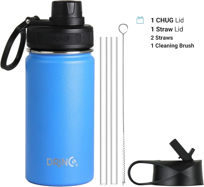 DRINCO Stainless Steel Water Bottle Spout Lid Vacuum Insulated Double Wall - Image 2