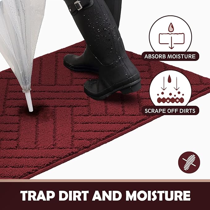 Door Mat Indoor Doormat, Entryway Rug Door Mats Non-Slip Rubber Backing - Image 3