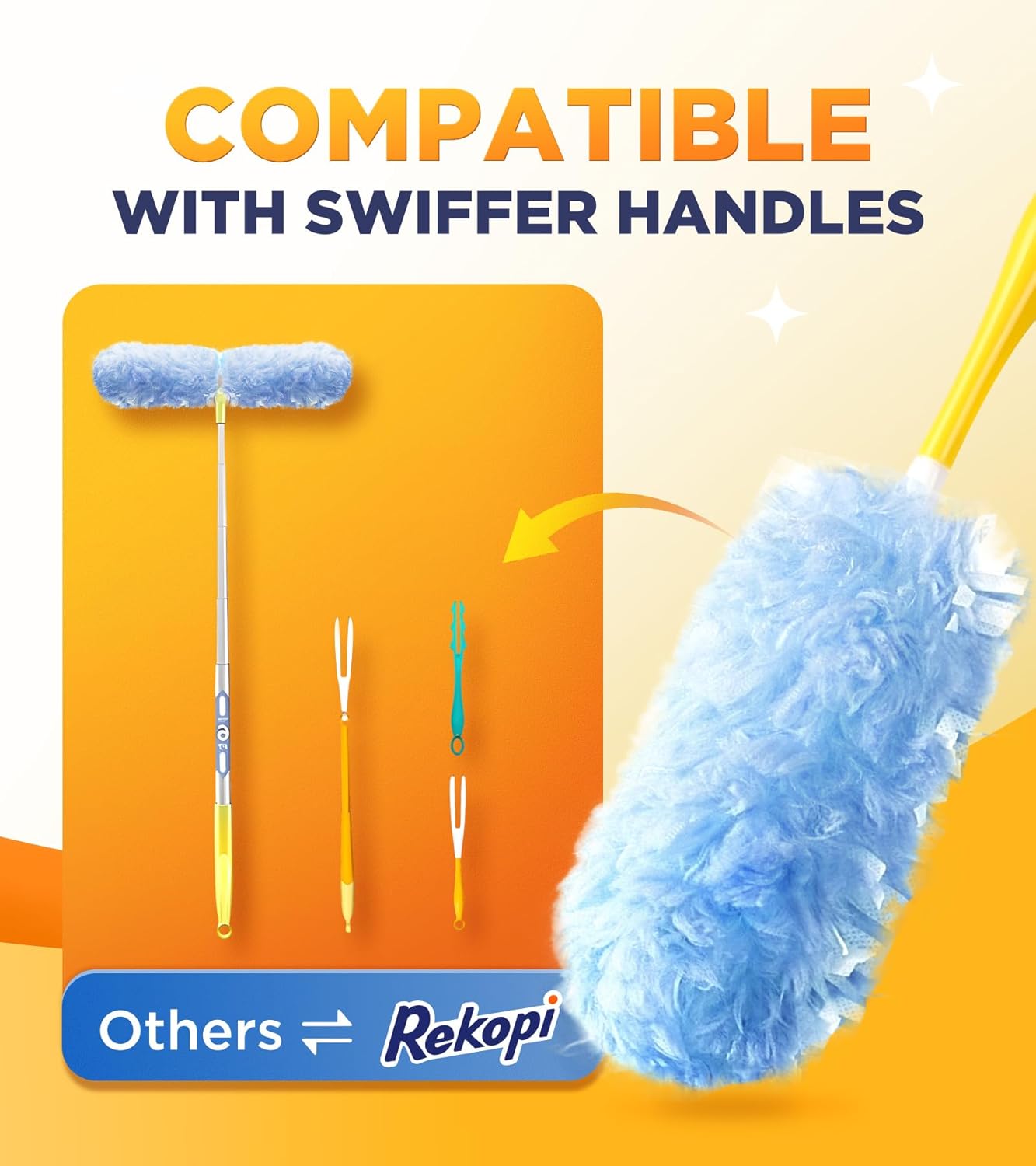 Heavy Duty Duster Refills for Swiffer Duster, 20 Count Duster Refills with 1 Handle, Multisurface 360° Dusters with 4X Microfibers, Unscented Disposable Dusters for Cleaning