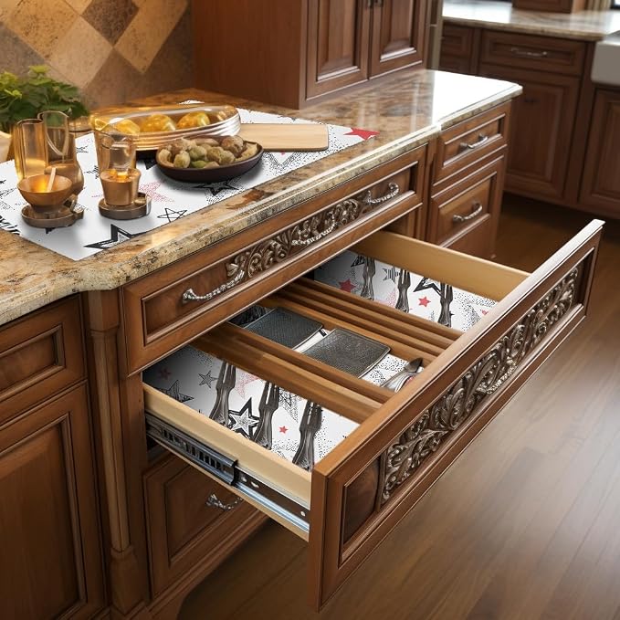 Shelf Liner 18" W x 288" L Non Adhesive Kitchen Drawer Liner, Waterproof Shelf - Image 9