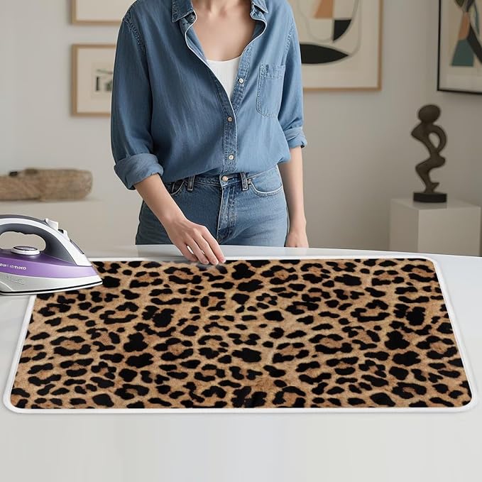 Leopard Print Iron Mat Blanket Travel Foldable Ironing Pad Fabric Ironing Board - Image 4