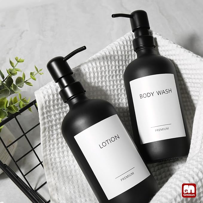 GMISUN Black Soap Dispenser, 2 Pack Matte Black Hand Soap Dispensers - Image 9