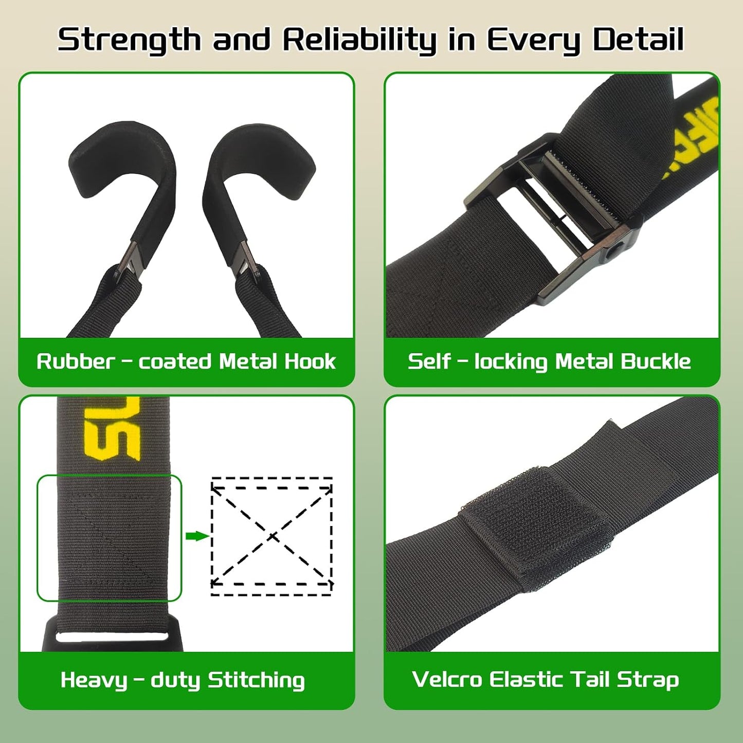 Trash Can Locks with Self-Locking Buckle – Heavy Duty Adjustable Bear Proof Lid Straps for 28-96 Gallon Bins, Animal-Proof Garbage Can Lock for Raccoons, Squirrels, Wildlife (1)