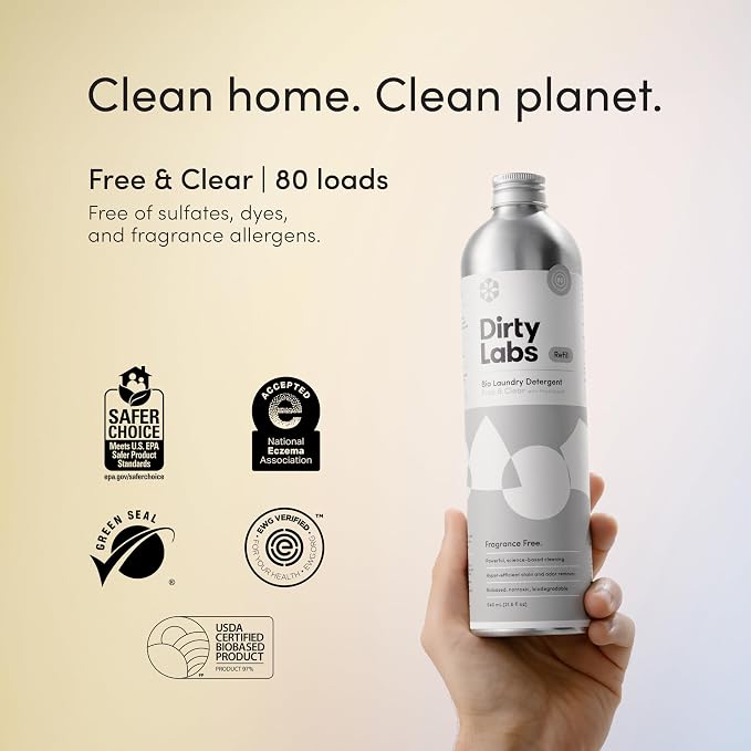 Dirty Labs | Scent Free | Bio Enzyme Liquid Laundry Detergent | 80 Loads | - Image 3