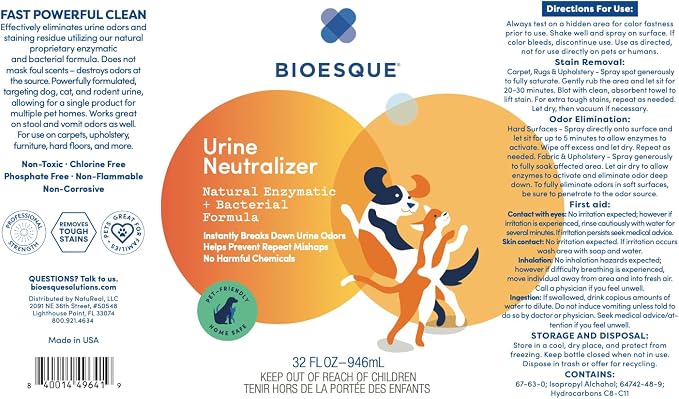 Bioesque Urine Neutralizer, Pet-Friendly Natural Enzymatic & Bacterial Formula - Image 7