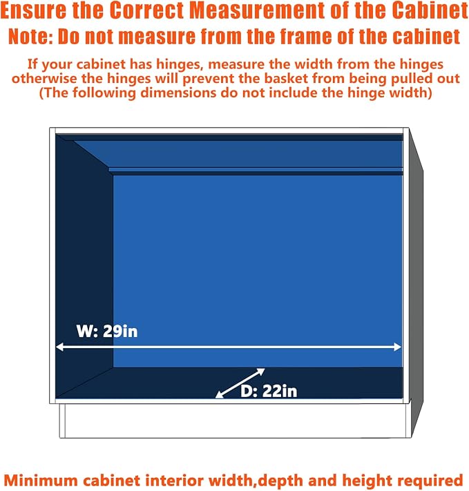 ROOMTEC Pull Out Cabinet Organizer, Cabinet Pull Out Shelves 28½" W x 21½" D - Image 4