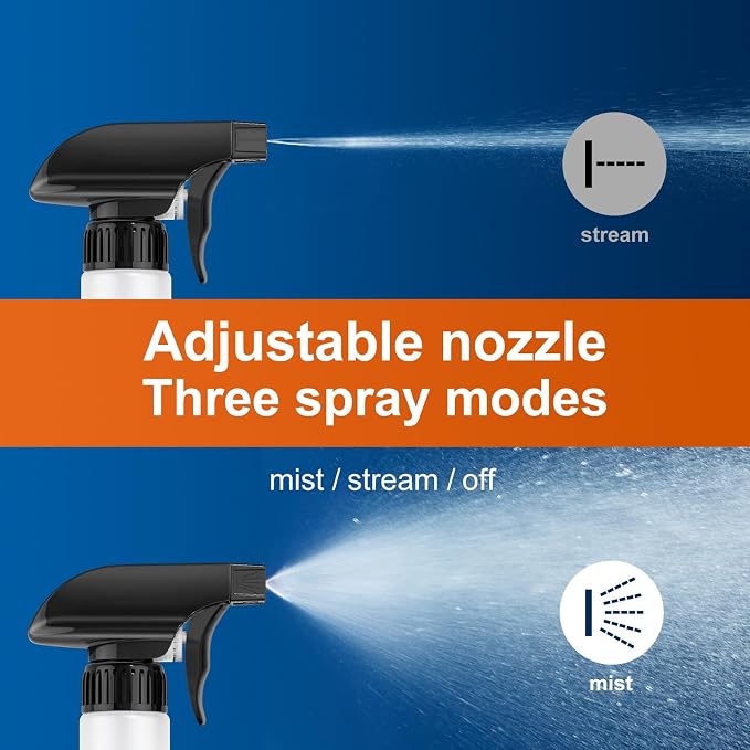 Veco Spray Bottle with Measurements and Adjustable Nozzle, HDPE Plastic Spray - Image 3