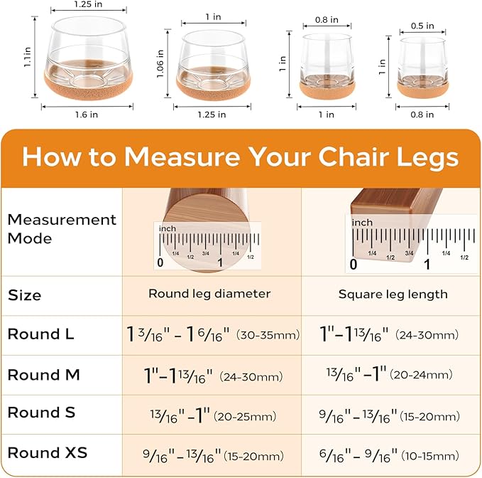 24 PCS Silicone & Felt Chair Leg Floor Protectors - Image 2