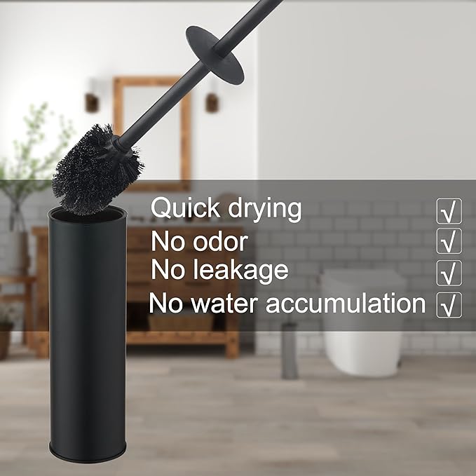 Toilet Brush and Holder Set Premium Material Toilet Bowl Cleaner Free Standing - Image 3