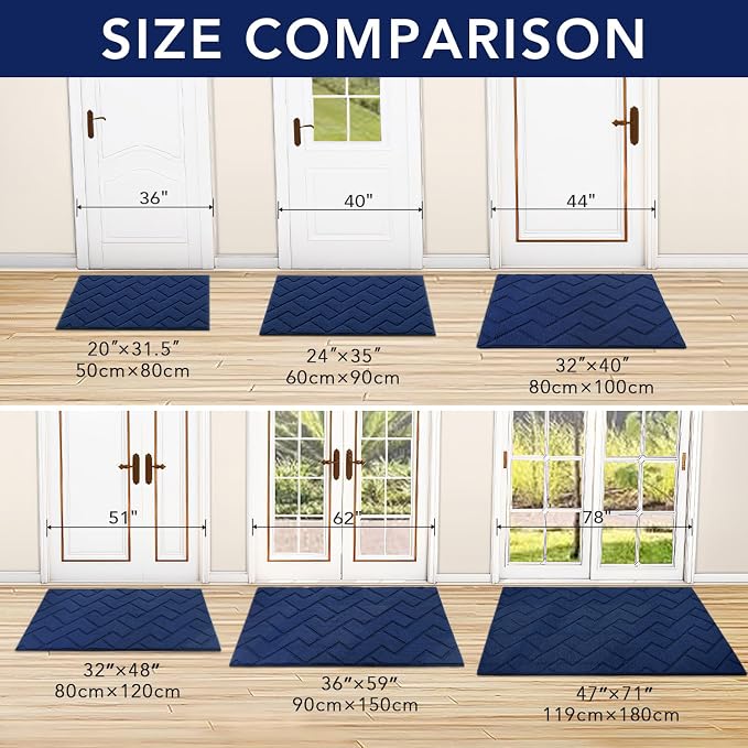 hicorfe Front Door Mat Outside Entrance, Stain and Fade Resistant, Non Slip - Image 5