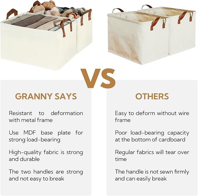 GRANNY SAYS Storage Baskets for Shelves, Closet Organizer Bins, Clothes Storage - Image 4