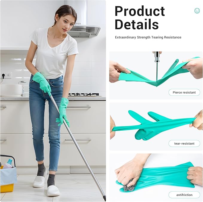 ThxToms Chemical Resistant Nitrile Gloves, Resist Household Acid, Solvent and - Image 2