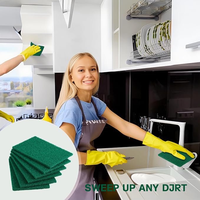 100 Pcs Scouring Pads, Heavy Duty Scour Pads, Dish Scrubber Scouring Pads - Image 5