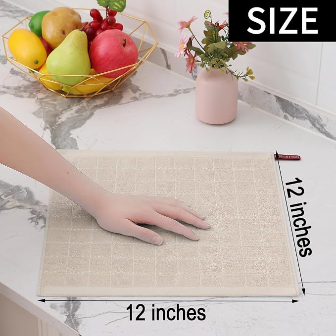 Homaxy 100% Cotton Terry Kitchen Dish Cloths, Ultra Soft and Absorbent Dish - Image 5