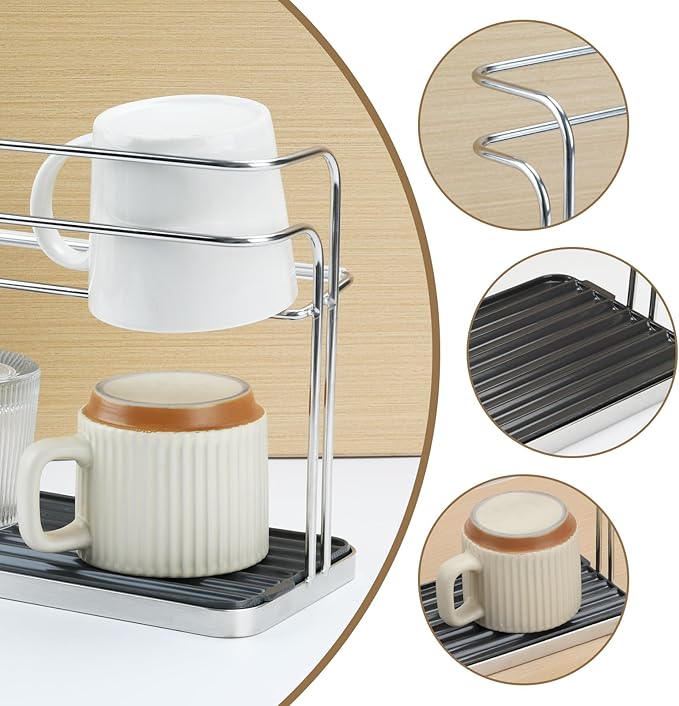 Bottle & Cup Drying Rack with Drain Tray - Image 3