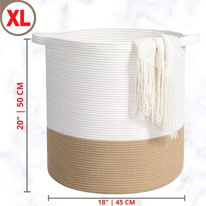 MINTWOOD Design 83L Extra Large 20x18in Decorative Woven Cotton Rope Blanket - Image 2