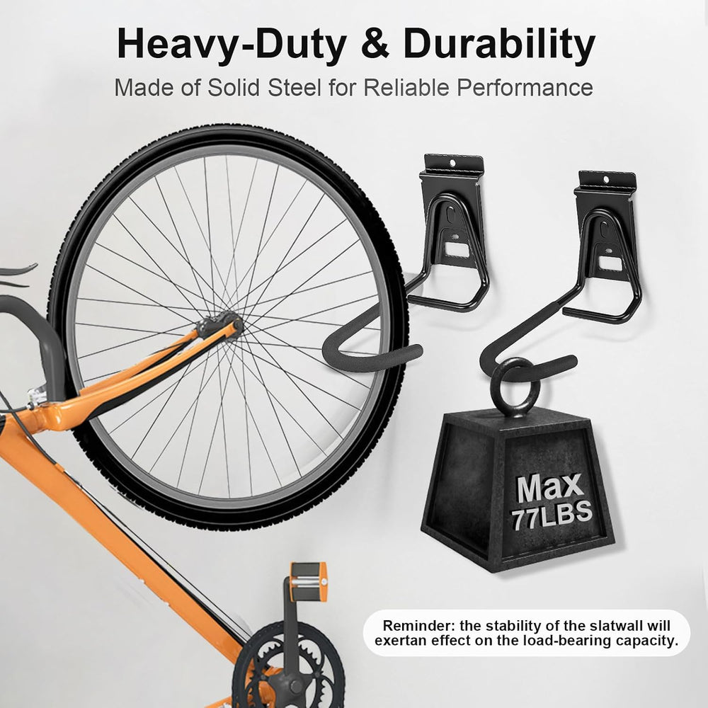 Slatwall Bike Hooks, Heavy Duty Bicycle Hangr with PVC Coating, Wall Mount Ve...