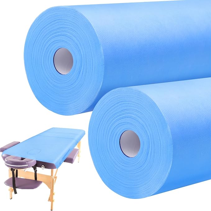 Tudomro 2 Roll Disposable Non Woven Bed Sheets 24 x 71 Inch Massage Table Paper by Tudomro