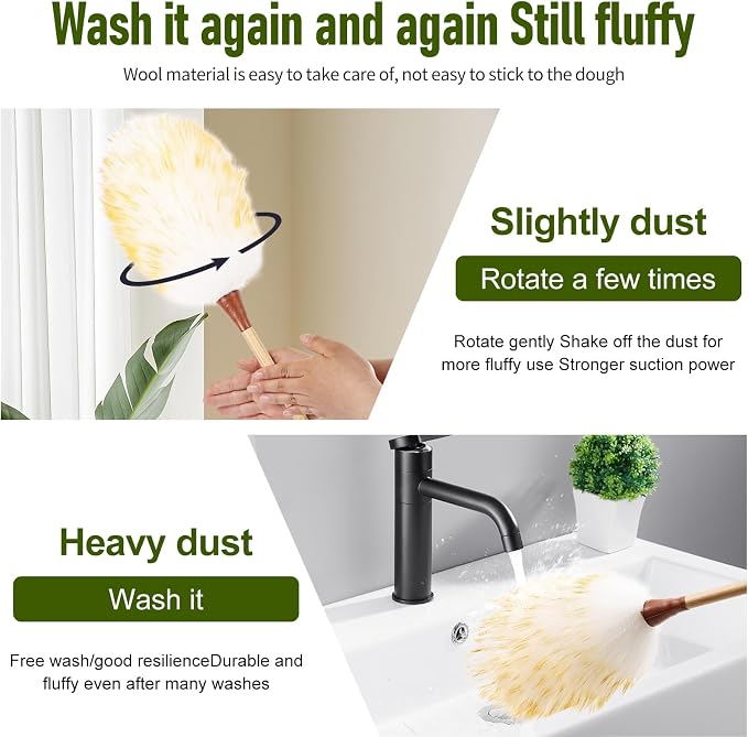 Natural Lambswool Duster 16 Inch Handheld - Image 5