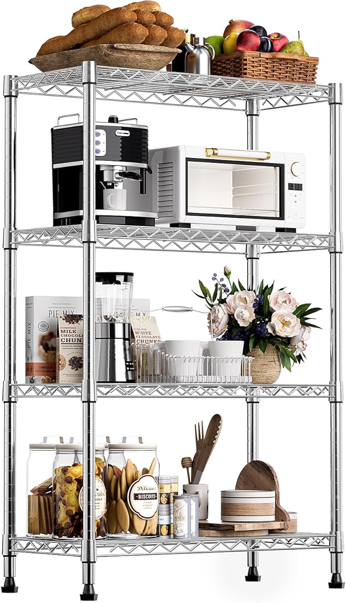 1000 lbs Storage Shelving 4-Tier Utility Shelving Unit Steel Organizer Wire Rack by MEIGAOPLASTICANDMETALHKCOLIMITED