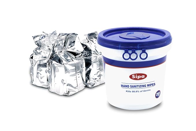 SIPA Hand Sanitizing Wipes 250 WIPES/BUCKET will Refills by SIPA
