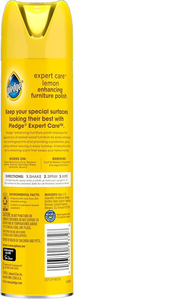 Pledge Enhancing Polish, Furniture & Wood Spray, Lemon Scent - Image 2