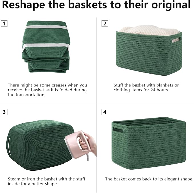 OIAHOMY 4 Pack Storage Baskets for Organizing, Cube Storage Bins for Shelves - Image 7
